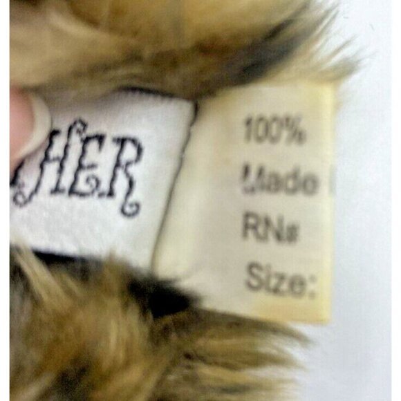 VTG Fair Weather Fairweather Animal Print Faux Fur Hat Size M 57 CM Mob Wife - Picture 9 of 14
